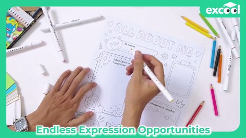 EXCOOL CLUB All About Me Poster For Elementary - 20 Pcs Star Student Of The Week Poster For Preschool Kindergarten, School Supplies Classroom Must Haves For Students
