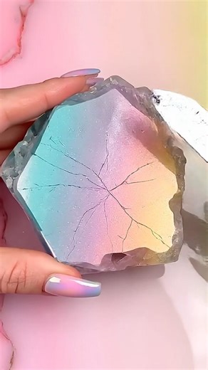 Sharp beautiful crystal. Leaking light #pixiecoreasmr #oddlysatisfying #asmr #satisfyingsmear