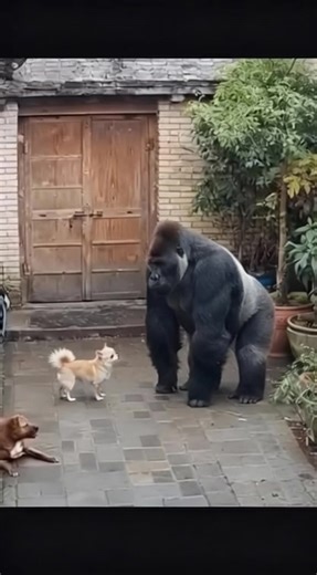 11 reactions | Tiny Chihuahua Terrifies a Giant Gorilla! 轢 A small...