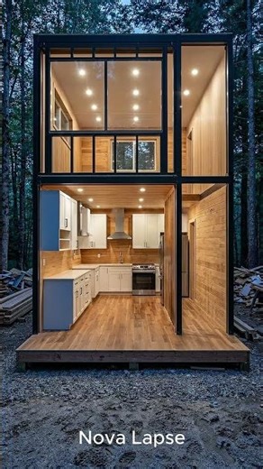 Upper glass bedroom box with skylight