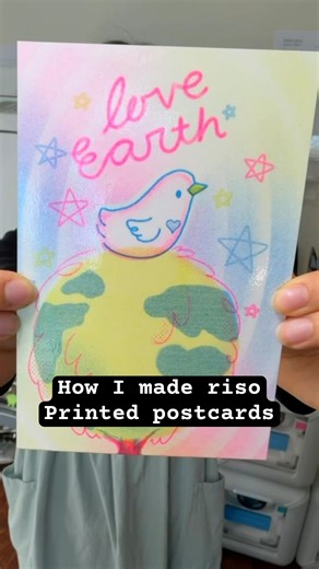 How riso printed postcards are made! #printmaking
