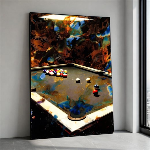 Vintage Pool Table Canvas, Billiards Game Art, Colorful Balls Wall Decor, Sports Recreation Canvas, Unique Game Room Design Canvas Print Art - Etsy.de