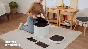 STORAGEBUD Round Ottoman with Storage for Living Room, 18 Inch Storage Ottoman, Small Ottomans Foot Rest, Boucle Foot Stool Ottomans Max 330lbs, Black