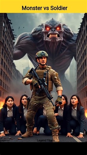 Giant Monster Attacks City! Soldier Fights Back 💥 #shorts