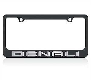Eurosport Daytona- Compatible with -, 2019- Current GMC Denali Black License Plate Frame- Mirror Word