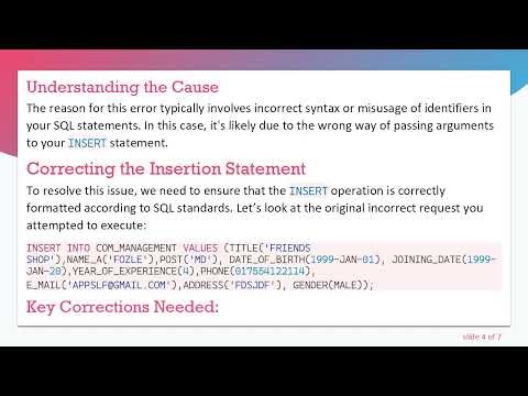 Resolving the ORA-00904: "GENDER": invalid identifier SQL Error in Oracle