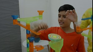 Marble Genius Marble Run Stunts Booster Set: 30 Pieces Total, 9 Action Pieces Including New Patented Trampoline, Includes Free Online App and Full-Color Instruction Booklet, Made for Ages 5 and Up