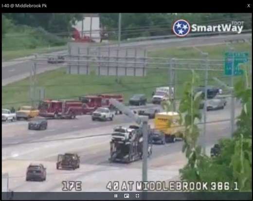 Knoxville/Downtown- A crash on I-40 westbound near Alcoa Hwy 1:26pm...