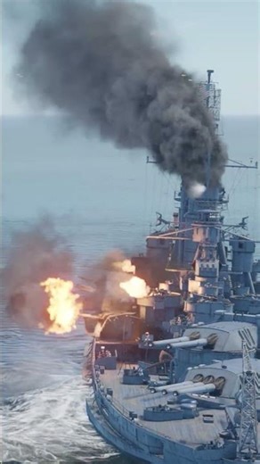 Battleship in Action — Sea Defense Activated