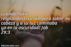 Explicación Job 29:3. 'cuando hacía resplandecersu lámpara sobre mi cabeza y a su luz caminaba yo en la oscuridad!' - BibliaBendita