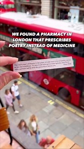 20K views · 298 reactions | Need a pick-me-up in the form of verse? Head over to London’s first walk-in Poetry Pharmacy on Oxford Street for a dose of poetry medicine that will soothe your soul Poetry Pharmacy is the perfect spot for every book lover, where words work as medicine and poetry is the cure for all ailments. Will you add this unique London spot to your to-do list? Poetry Pharmacy, Oxford Street #LetsDoLondon #VisitLondon | Visit London | Facebook