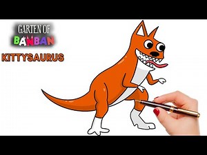 🤞HOW TO DRAW CUTE Kittysaurus from Garten of Banban #howtodrawKittysaurus
