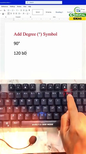Keyboard Shortcut to Add Degree Symbol ° in MS Word | Fast Word Trick | Degree Symbol | #Degree