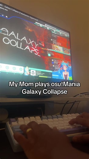 everyone be proud of my mother who got 1 single perfect on the easiest beatmap i have downloaded // #rhythmgame #osu #osumania #osumania4k