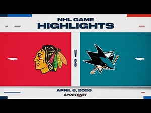 NHL Highlights | Blackhawks vs. Sharks - April 6, 2026