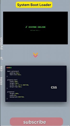 Realistic System Boot Loader Animation 💻⚡ #Coding #WebDesign #JavaScript #Shorts