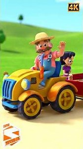 Wheels on the Tractor Farm Vehicle #Music #Kids #WheelsOnTheTractor #ytshorts #tractor #nurseryrhyme