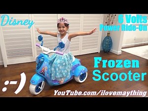 Power Wheels! A Disney Frozen 6 Volts Power Ride-On Scooter Unboxing, Assembling and Playtime