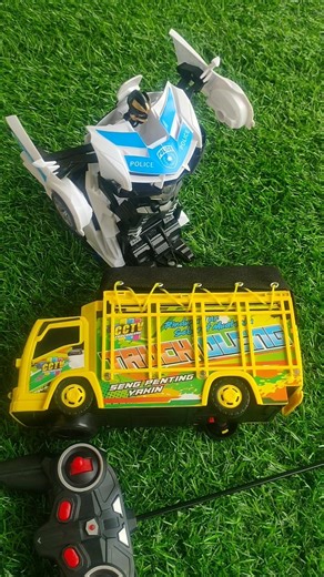 ASMR Unboxing and Testing RC Police Car Robot Transformers and Truk Oleng Toys No Talking