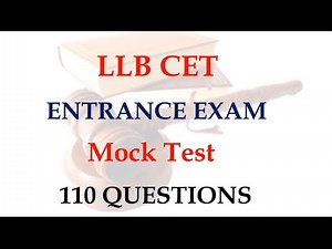 LLB CET I ENTRANCE EXAM I MOCK TEST I 110 QUESTIONS