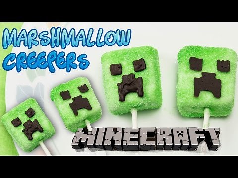 Minecraft Creeper Marshmallow Lollipop/Pops Party Treats - Super Easy and Fun(No Bake)