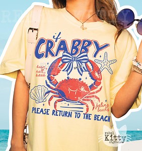 If Crabby Please Return to the Beach PNG | Trendy | Spring Break | Summer | Beach | Coastal | Nautical | Vacation | DTF | Sublimation - Etsy