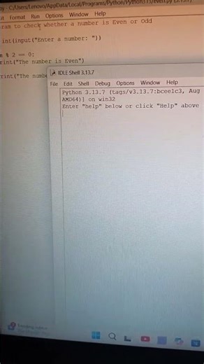 Python Program to Check Even or Odd #python #code