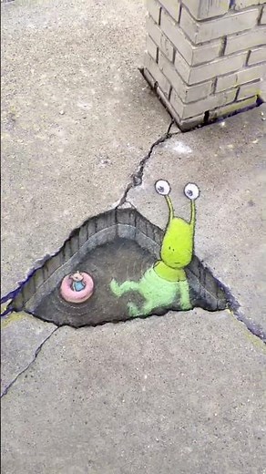 Cet artiste STREET ART créé des œuvres EN 3D ! 🥰 #shorts #art