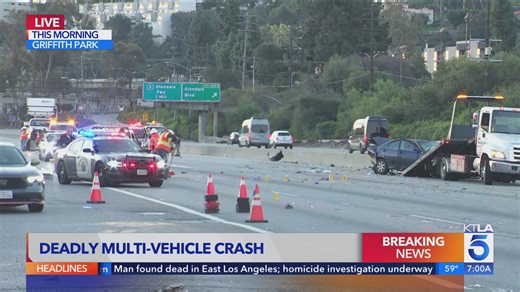 Man, 25, dead after being ejected from vehicle in LA freeway crash; 5 others hospitalized