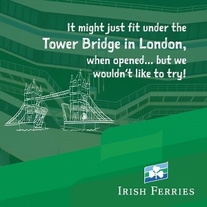 12K views · 47 reactions | Can you guess how long the hull of the #WBYeats is? Hint: it's longer than the Dublin Spire, two rugby pitches, and taller than the London Eye! | Irish Ferries | Facebook