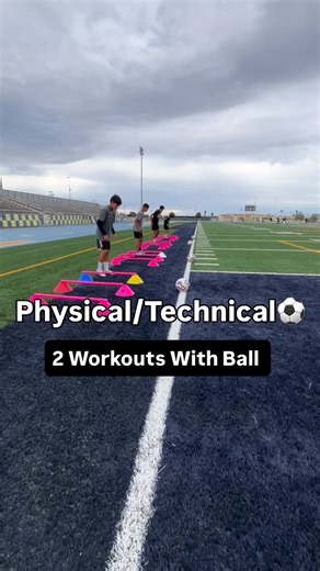 Carlos Urmeneta Jr on Instagram: "Physical/Technical Workout ⚽️ Consist of lateral movements agility and ball work. You can do 8 sets of 3 reps in each station to get your players a good workout with ball. Tag or share this with a coach who is very demanding 😮‍💨🔥"