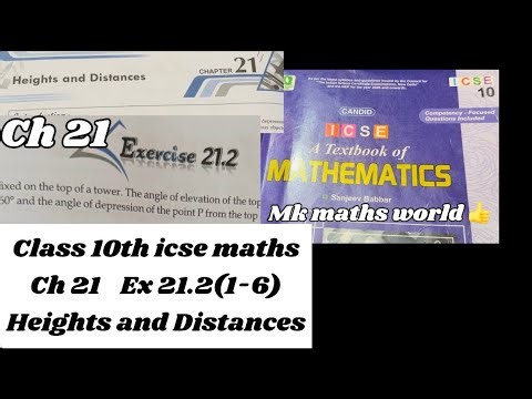 Class 10th icse maths Ch 21 Heights and Distances Ex 21.2(1-6)