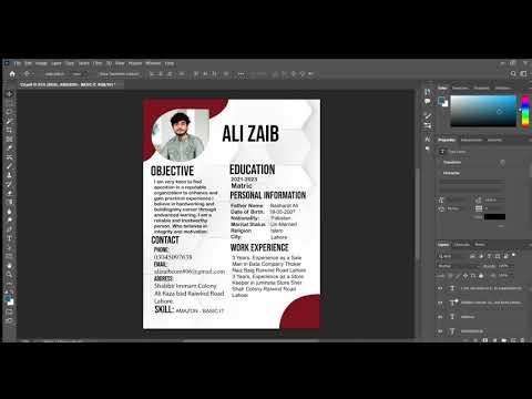 Professional Photoshop CV Design | How to Make a Creative Resume in Adobe Photoshop