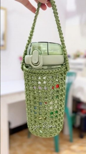 Sarung botol rajut cepat dan mudah 🧶🎀 #crochet #rajut #handmade #diy #craft #knitting #sarungbotol