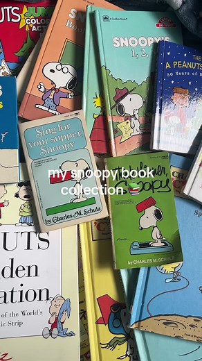my collection of snoopy books 📚 they are all either thrifted or from antique store! 🧸💙 #snoopy #snoopycollection #snoopybooks #booktok