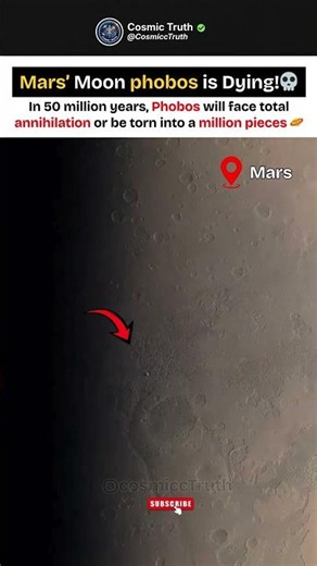 Mars’ Moon Phobos Is Dying! ☠️🔴 #Phobos #Mars #space #shorts #trending #universe