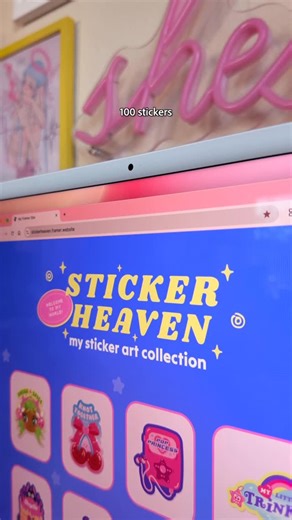 she’s ☻ elle on Instagram: "i designed over 100 stickers as an artist & they needed a cute home on the internet so i built this website on @framer to document them all ✨ #ad #graphicdesign #webdesign #illustrator #y2k"