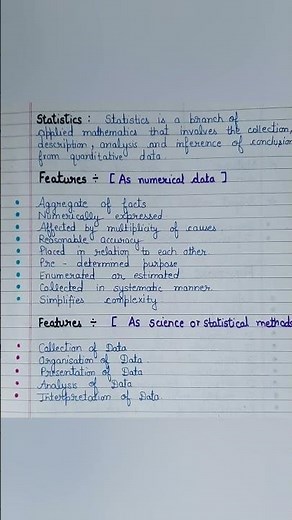 Definition of statistics , it's feature and scope 🙃‪@ShreyaSharma606‬