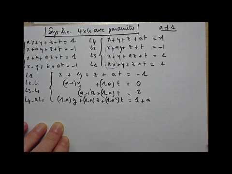 Systèmes linéaires : 4 équations 4 inconnues avec paramètre