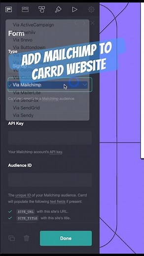 Integrate Mailchimp on your website using Carrd #nocode