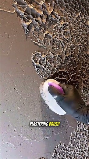 Satisfying Concrete Wall Finishing Using Cement Plastering Brush | Perfect Smooth Texture