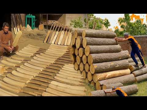 Cricket Bat Manufacturing Process | Mass Production in Factory (Full Process) #cricket