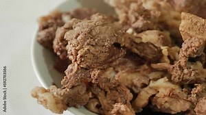 A Plate of Fresh Boiled Beef, Boiled Beef, Boiled Beef with Hot and Steaming Bone,