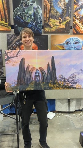 Here is one of my favorite Skyrim inspired oil paintings! Thank you to everyone who stopped by my booth this weekend!! 😄 #skyrim #elderscrolls #galaxycon #fantasy | Painted Dragon Studios