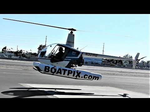 Robinson R22 Mariner With Floats Start Up & Takeoff (N301HE) Helicopter