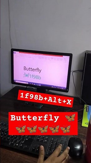How to Create a Butterfly 🦋🦋🦋🦋🦋 Emoji With Computer shortcut key #butterfly #emoji #computer #shorts