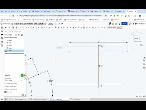 Sketching Fundamentals in Onshape -- Geometric Construction Exercises 1.1.3