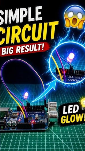 Arduino uno project using led and ultrasonic sensor #shorts #Arduino #school project