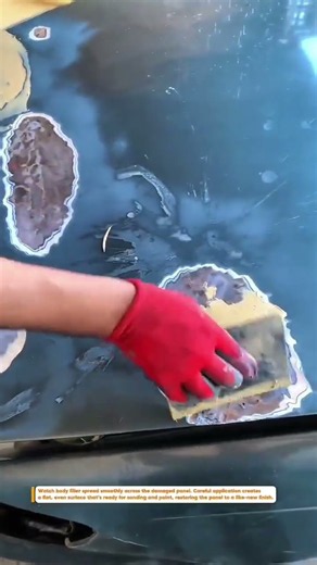Perfect Car Body Filler Repair! Smooth Finish #autobody #carrepair #satisfying