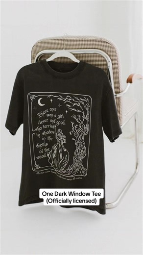 Because our favorite books deserve to be celebrated year round🖤 She is simultaneously bold and subtle & one of my favorite fandom tees we’ve done in a while. *Boxy/Oversized *100% pre-shrunk cotton *S-3XL *3 color options *Garment dyed Officially licensed by Rachel Gillig, Next Chapter’s very first One Dark Window Tee will be available this Wednesday, 4/29 at 5pm CST 🌫️🐺🃏🪾 #rachelgillig #onedarkwindow #bookmerch #bookishapparel #booklovers [ book readers, Rachel Gillig tee, officially licen